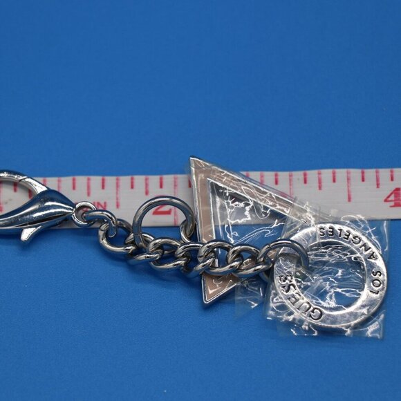 Guess Handbag Metal Key Chain Cluster Charm Pink/Silver Los Angeles - Picture 4 of 5